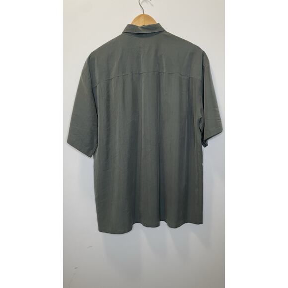 Bamboo Cay Hawaiian Bowling Embroidered Short Sleeve Button Up Shirt Green M - Picture 5 of 12